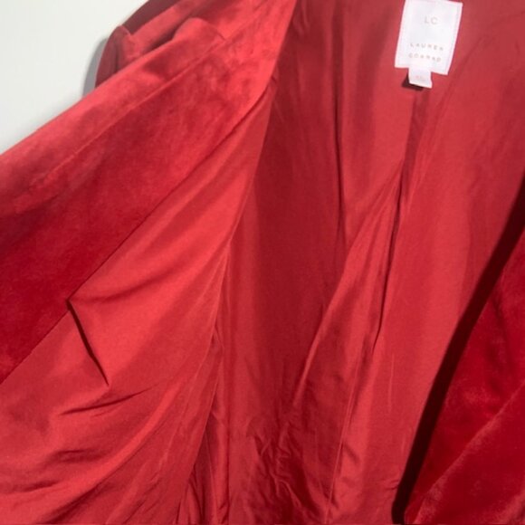 LC Holiday Party Red Velvet New Years Runway Inspired Blazer Jacket - Size XL - Picture 7 of 10